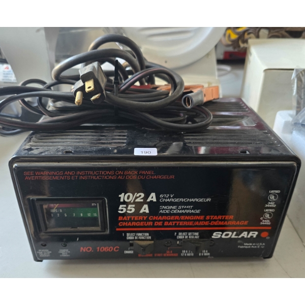 SOLAR 10/2A 6/12V BATTERY CHARGER