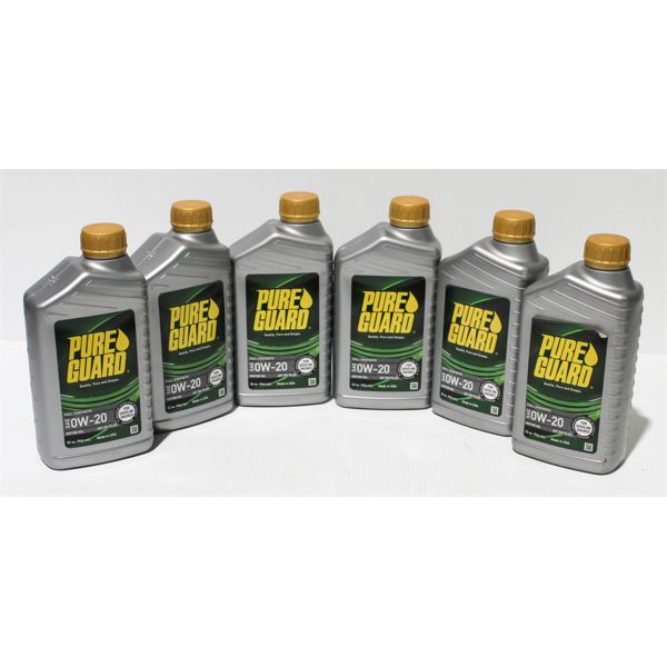 6 BOTTLES OF PURE FULL SYNTH OW-20 MOTOR OIL 946ML