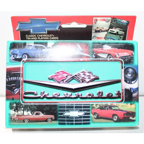 NEW CHEVROLET COLLECTIBLE PLAYING CARDS / TIN