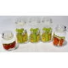 Image 1 : 1970'S HILDI GLASS CANISTERS W/ LIDS TOMATOES CARROT & CORN