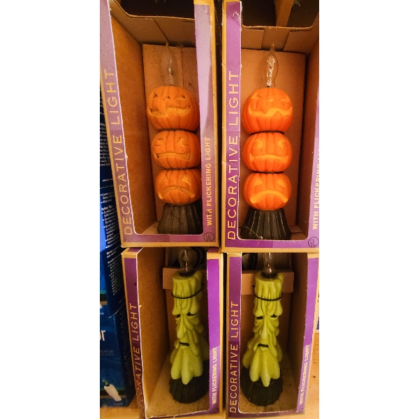 4 HALLOWEEN FLICKERING DECORATIVE CANDLES 
