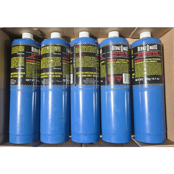 5 X 400G BERNZO-MATIC PROPANE BOTTLES