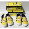 Image 1 : 2 NEW MINIONS CANVAS SLIP ON KIDS SNEAKERS - SIZE 1