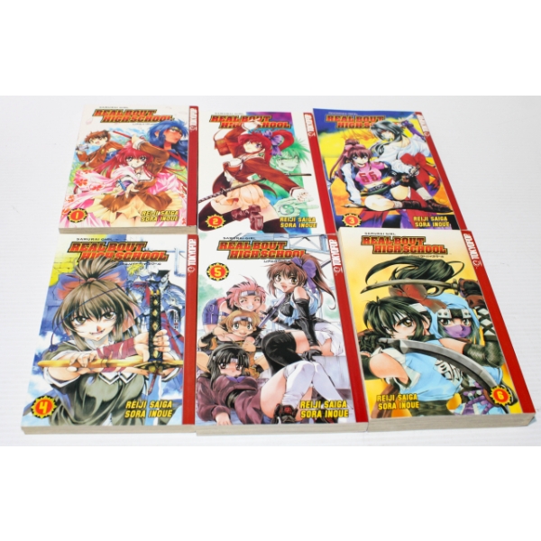 6 SAMURAI GIRL REAL BOOT HIGH SCHOOL MANGA BOOK SET 