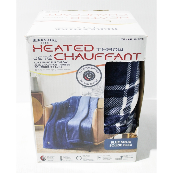 HEATED THROW - BLUE - 50" X 60" 