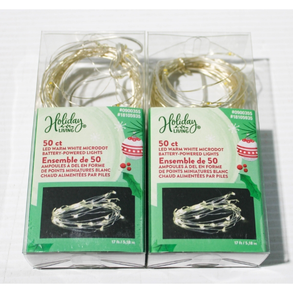 2PKS INDOOR WARM WHITE LED BATTERY OPR. STRING LIGHTS