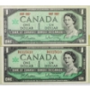 Image 1 : TWO CANADIAN CENTENNIAL $1 BANK NOTES