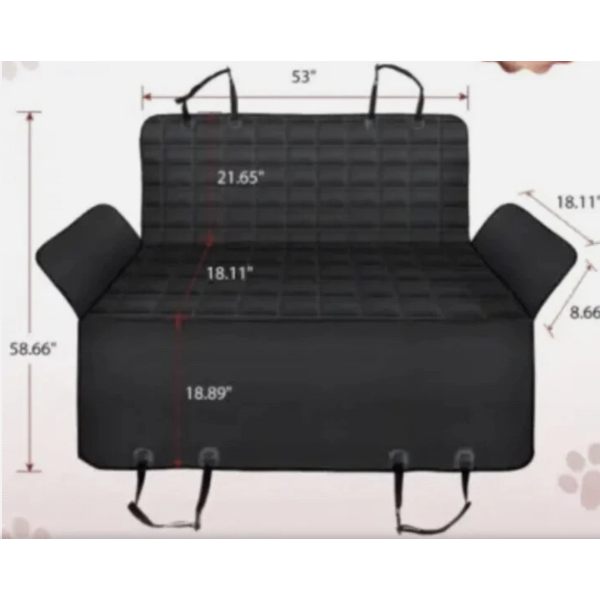 NEW LUXURY PET CAR SEAT COVER - BLK - 53" X 58.66