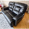 Image 3 : BLACK LEATHER ELECTRIC LOVE SEAT & RECLINER