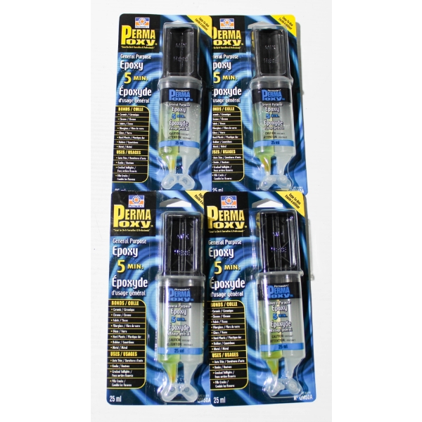 4 X 25ML NEW PERMATEX PERMAPOXY 5 MIN EPOXY