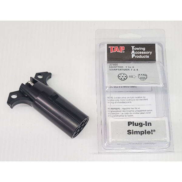 NEW SIMPLE PLUG IN 4-WAY TO 7-WAY ADAPTER TRAILER PLUG