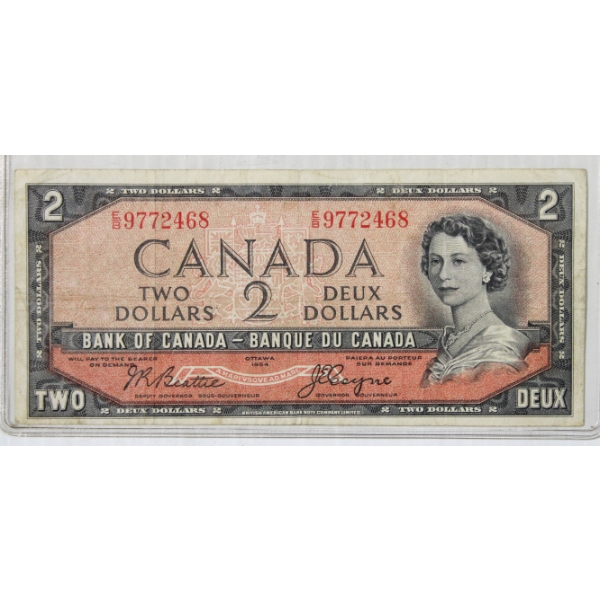 1954 CANADA $2 DEVILS FACE BANK NOTE