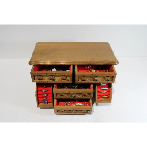 JEWELRY W/ WOODEN JEWELRY BOX
