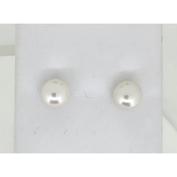 14K WHITE GOLD AKOYA PEARL 8MM EARRINGS