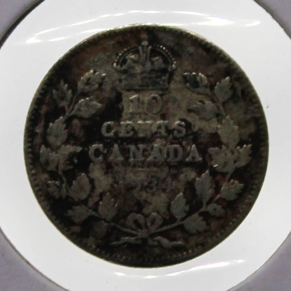 1934 CANADIAN SILVER 10 CENT COIN