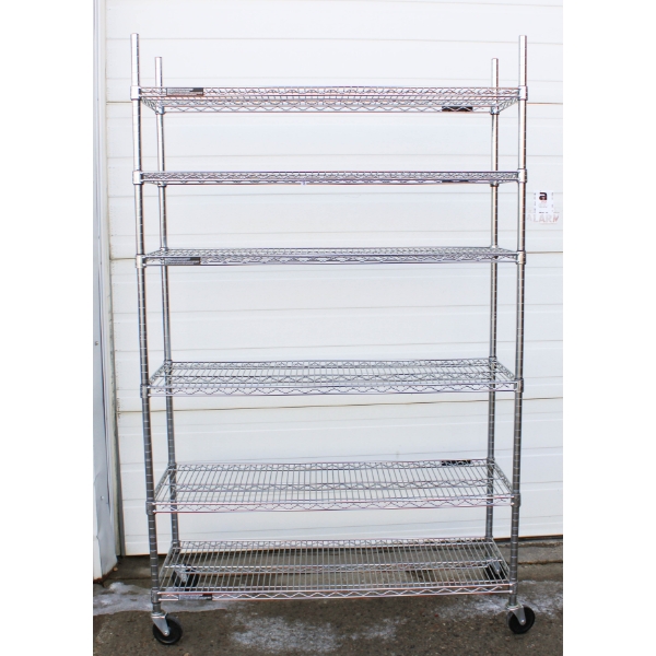 ROLLING INDUSTRIAL 6 TIER STORAGE RACK