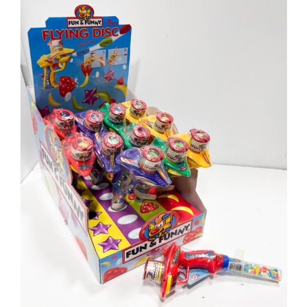 12 NEW KIDS NERF GUN FLYING DISC W/ CANDY