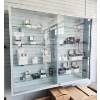 LARGE WALL DISPLAY CASE W/ GLASS SHELVES AND LOCK KEYS
