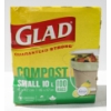 Image 1 : 100 GLAD COMPOSTABLE GARBAGE BAGS - SMALL 10L
