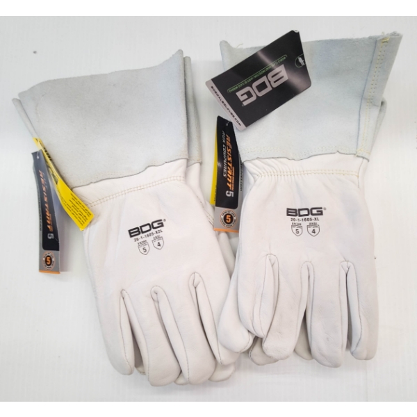 2 PR  BDG LEATHER LINED CUT IMPACT ARC WELDING GLOVES