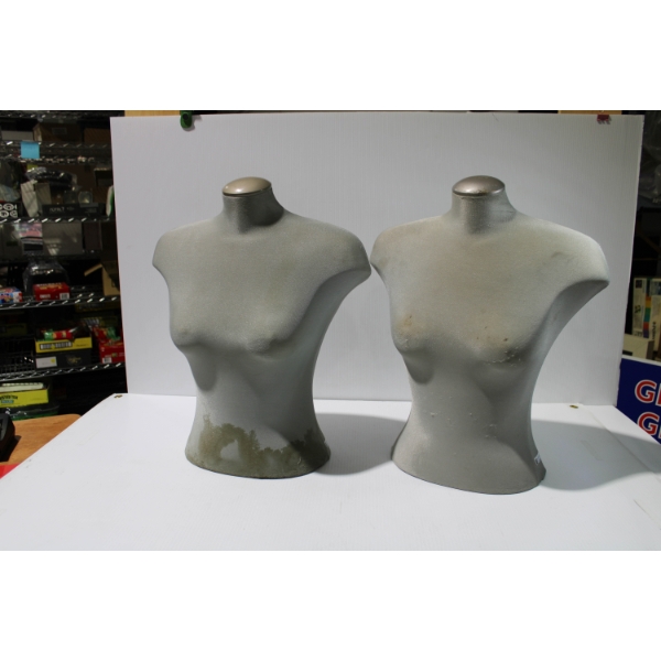 2 FEMALE TORSO MANNEQUIN DISPLAYS - FULL FORM