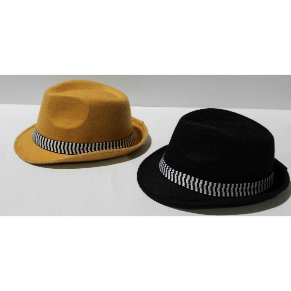 2 FEDORA STYLE HATS APPROX. 8" L  X 6" W