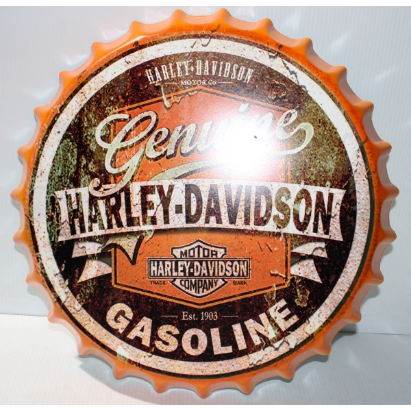 REPLICA METAL HARLEY DAVIDSON BOTTLE CAP SIGN