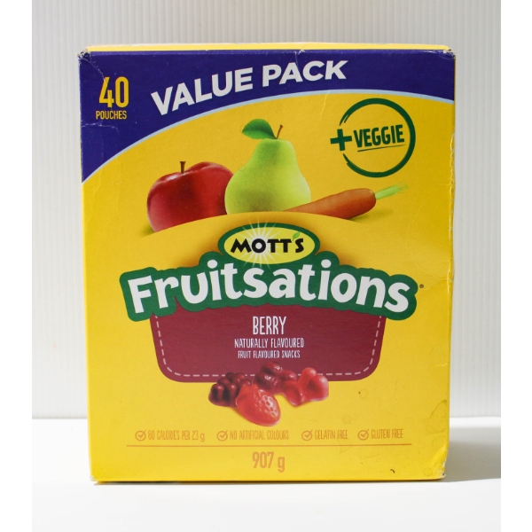 40 X 23G MOTT'S FRUITSATIONS BERRY FLAVOURED SNACKS