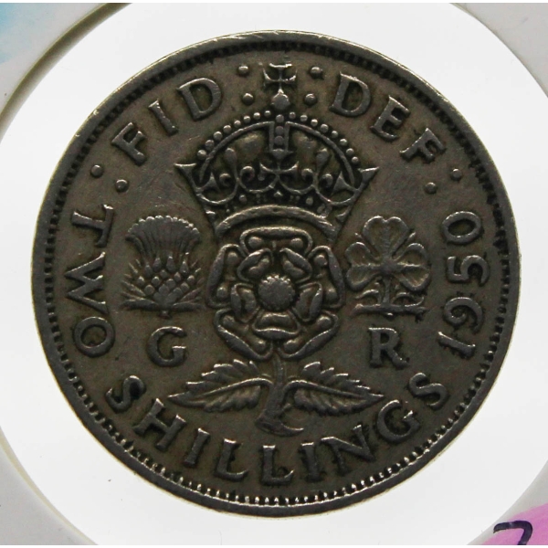 1950 SILVER TWO SHILLINGS COIN