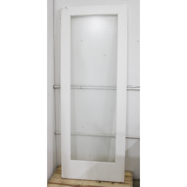 ONE UNPAINTED FRENCH DOOR W/ GLASS CENTER