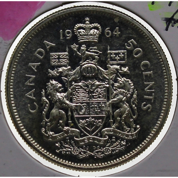 1964 PROOF CANADA SILVER 50 CENT COIN
