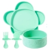 Image 2 : BABY GIFT SET - THE POPULAR GREEN GRABEASE FEEDING SET ETC.