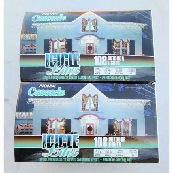 2 NEW NOMA CASCADE 108 ICICLE OUTDOOR LIGHT SETS