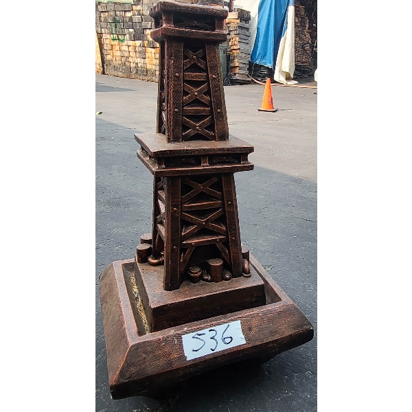 32" H OIL DERRICK CEMENT FOUNTAIN 