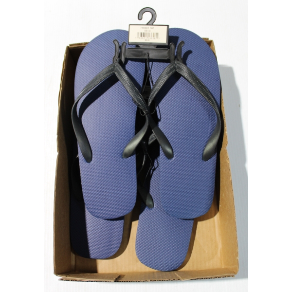  2 NEW MEN'S FLIP FLOP SHOES - NAVY - SIZE L