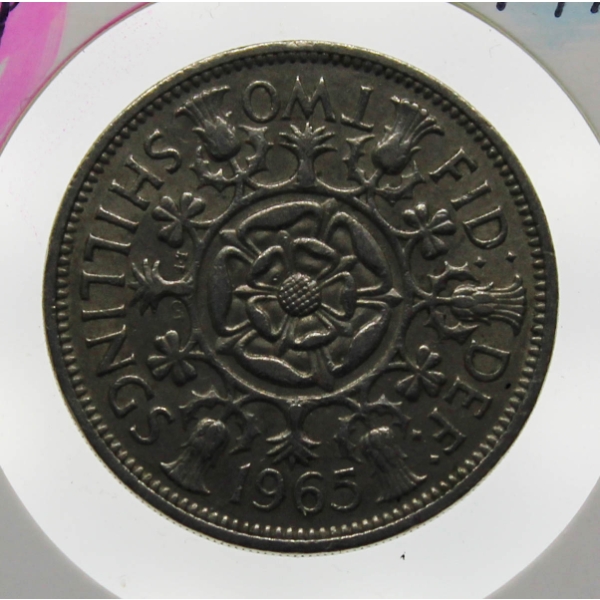 1965 SILVER TWO SHILLING COIN