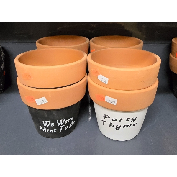 EIGHT ASSORTED PLANT POTS