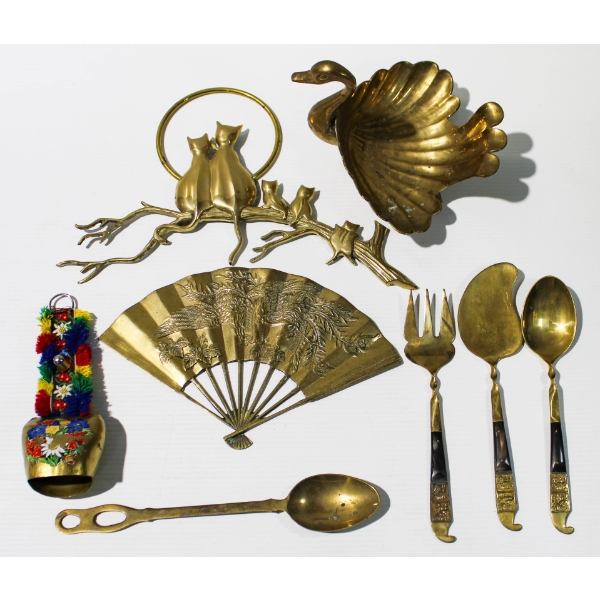 BRASS UTENSILS - SWAN DISH ETC.