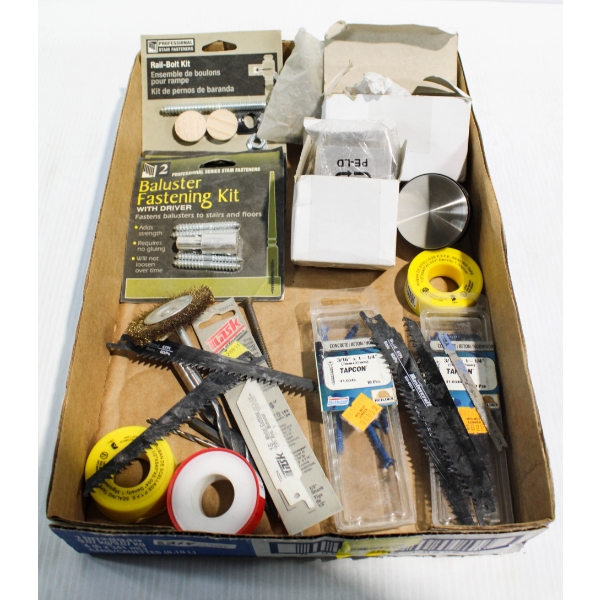 NEW ASSORTED DRILL BITS & SAW BLADES ETC