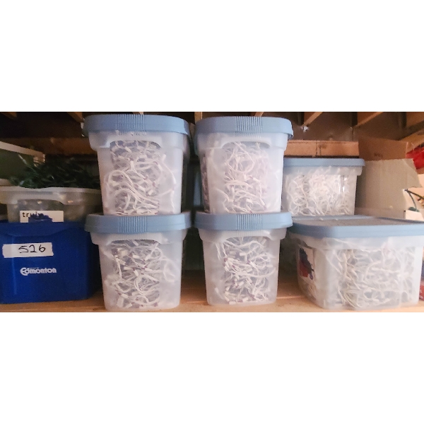 ICICLE STRING LIGHTS W/ BINS ETC.