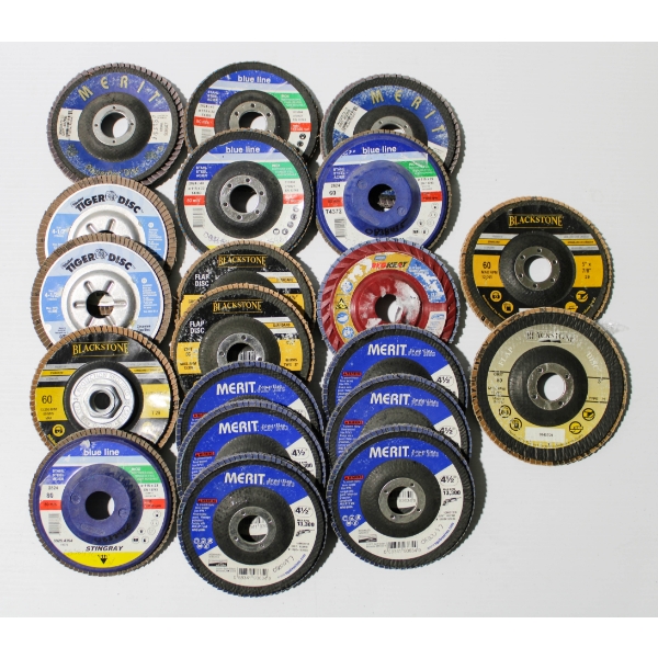 20 NEW FLAP DISC - 4 1/2" & 5" - MERIT BLACKSTONE BLUE LINE