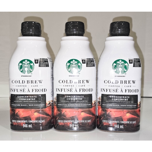 THREE STARBUCKS COLD BREW