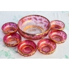Image 1 : 7PCS EUPG CRANBERRY BLUSH BERRY BOWL W/ SERV. DISHES