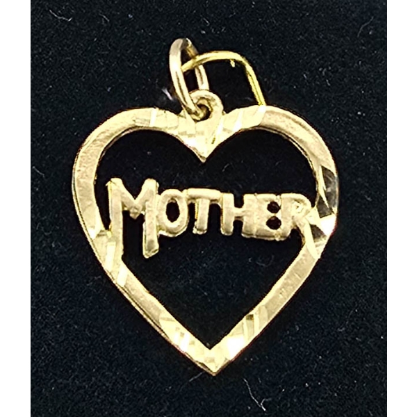 10K GOLD HEART / MOTHER PENDANT