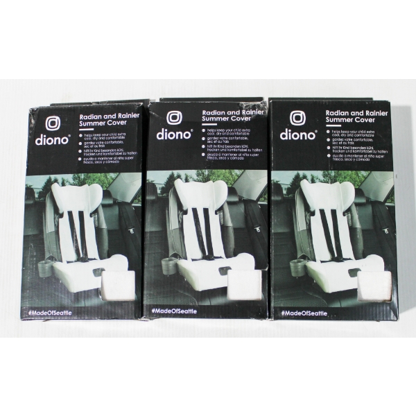 3 BABY CAR SEAT COVERS WHITE