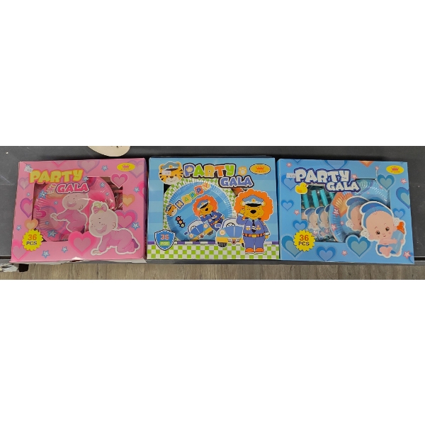 3 BOXES PARTY GALA KIDS PARTY PLACE SETS