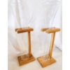 Image 1 : 2 HALF YARD ALE GLASSES W/ WOODEN STANDS