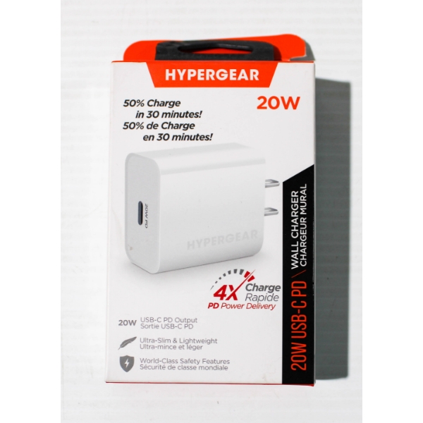 HYPERGEA 20W USB-C PD RAPID WALL CHARGER