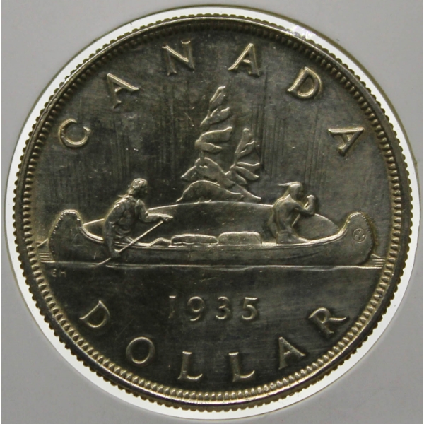 1935 SILVER CANADA VOYAGEUR DOLLAR