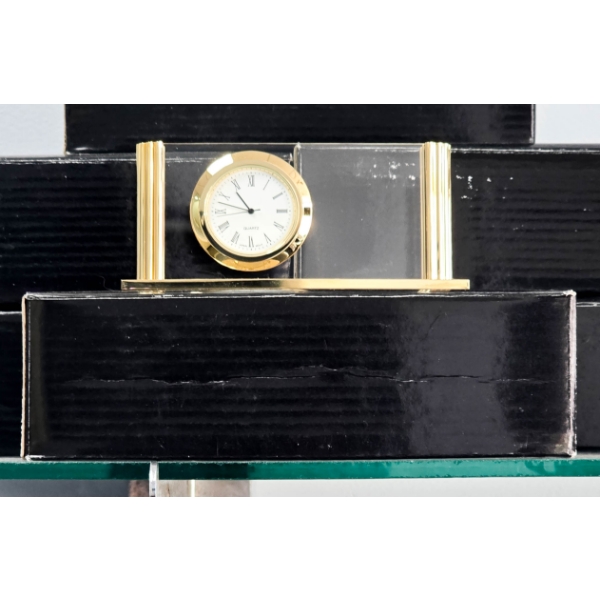 NEW BRASS DECO EXECUTIVE DESK CLOCK